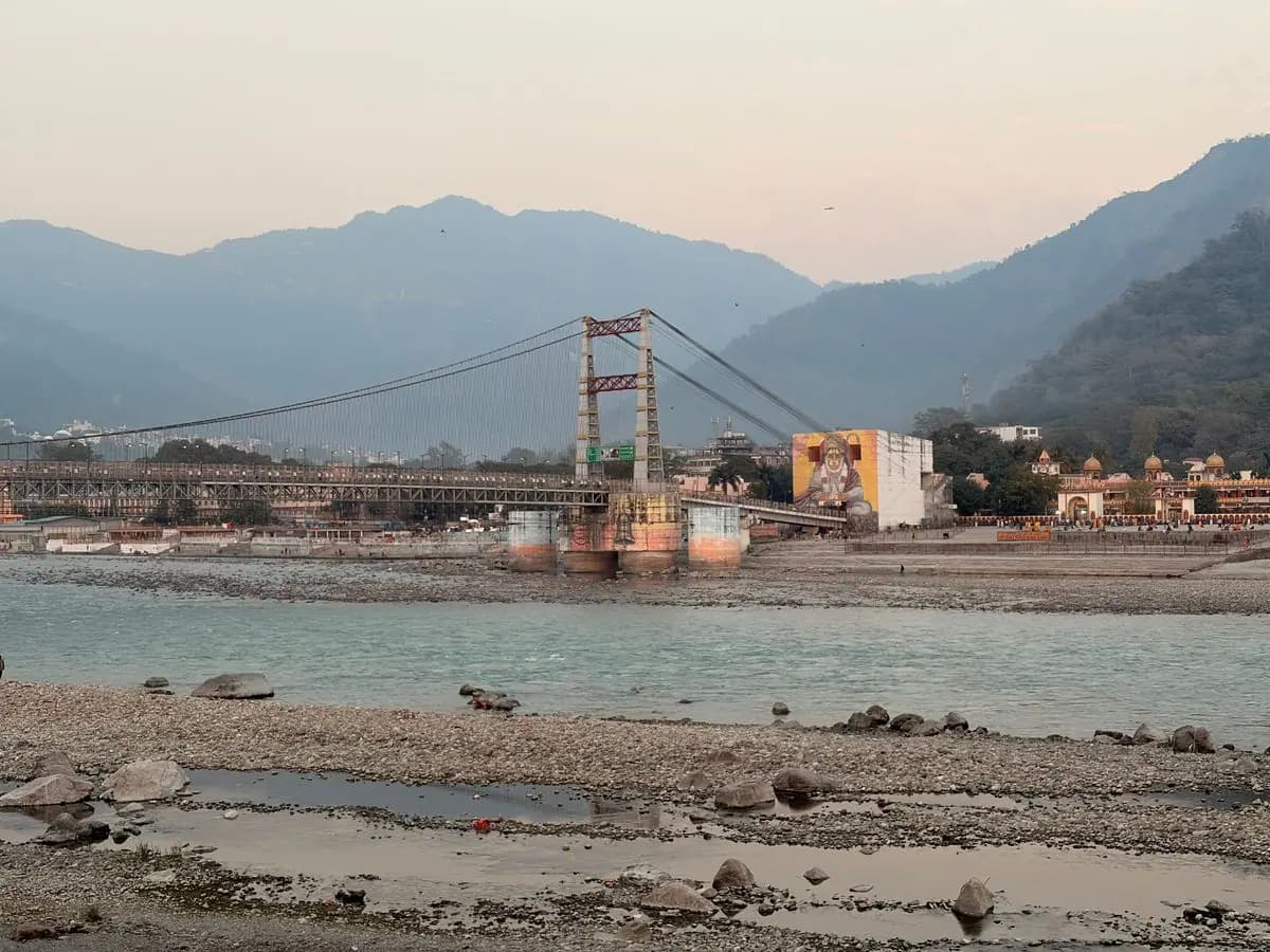 Suspension bridge over the Ganga in Rishikesh